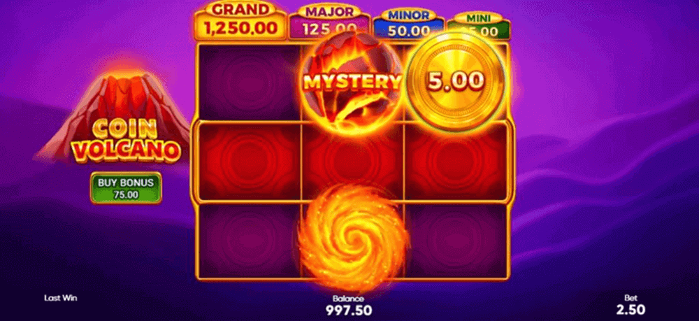 Coin Volcano en la versión demo